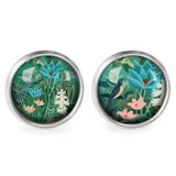 Bijoux - Boucles d'oreilles Queen Size acier chirurgical inoxydable Argenté - Douanier Rousseau - LES JOLIES D'EMILIE
