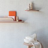 Shelves - Bleached ash floating shelf - leather trim - Set 2 - MADEMOISELLE JO