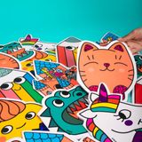 Jeux enfants - CAHIER STICKERS - LILY / DINO / CUPCAKE / KITTY / CRAYON / MAGIC - OMY