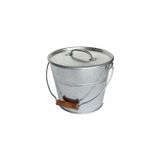 Poubelles de cuisine - Seau avec couvercle en acier galvanisé, avec poignée en bois – 5L - NOGENT***