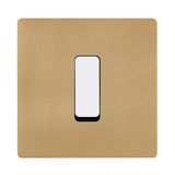 Decorative objects - Flat Button M in White on Sandblasted Brass Single Plate - MODELEC