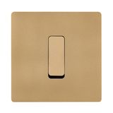 Objets de décoration - Bouton Plat M en Laiton Sablé sur Plaque Simple en Laiton Sablé - MODELEC