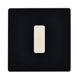 Decorative objects - Flat Button M Ivory on Single Plate in Matte Black - MODELEC