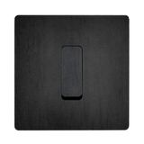 Interrupteurs - Bouton Plat M en Acier Brut STB sur Plaque simple en Acier Brut STB - MODELEC