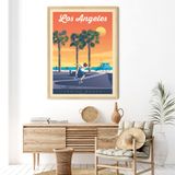 Affiches - AFFICHE VOYAGE VINTAGE LOS ANGELES - VENICE BEACH | POSTER ILLUSTRATION VILLE LOS ANGELES CALIFONIE - OLAHOOP TRAVEL POSTERS