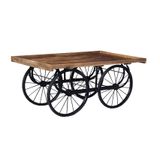 Design objects - Console Table with its large Vintage Wheels - GRAND DÉCOR