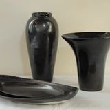 Vases - Vases et plats ovales noirs - CHRISTIANE PERROCHON