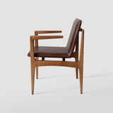 Chairs - "OSCAR" MINIMALIST CHAIR WITH SOLID WOOD ARMRESTS - ALESSANDRA DELGADO DESIGN