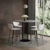 Autres tables - Tabula Laborare and Circulus - Table debout et table à manger ronde avec plateau en béton et structure en acier - CO33 EXKLUSIVE BETONMÖBEL