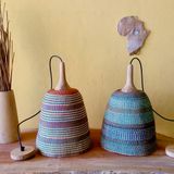 Hanging lights - Sisal Basket Lampshade by Hadithi Crafts - NEST