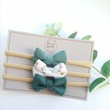 Hair accessories - TRIO OF SOFT BANDS “The Greens” - TÊTE DE LYLOTTE