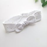 Hair accessories - DOUBLE GAUZE HEADBAND WITH GOLDEN DOTS “White” - TÊTE DE LYLOTTE