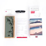 Couteaux - KOTAI sharpening set with double-sided 400/1000 grit whetstone, anti-slip bamboo base, flattening stone and 15 degrees angle guide - KOTAI