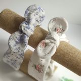 Accessoires cheveux - BANDEAUX DOUBLE GAZE ’Le bleu fleuri’ - TÊTE DE LYLOTTE