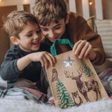 Guirlandes et boules de Noël - sac cadeau en jute - 20x24cm - ARTEBENE