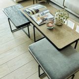 Coffee tables - Lucca 1200 x 600 x 400mm - Black Frame Oyster epoxy top| T-CC1206040BL-EP07 - DURAN INTERIORS
