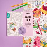 Children's arts and crafts - COLORING POSTER - ANIMAL CITY - OMY
