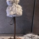 Blinds - Faux fur hat lampshade made in France color gray medium model - LES SCULPTEURS DU LAC