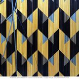 Wall panels - Straw marquetry - 4 colour pattern on paper or removable backing - COSETTE ET LES LYS