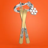 Cadeaux - Porte-clés Ski with snowflake - METALMORPHOSE