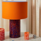 Floor lamps - Orange & Blue Pillar Lamp with Cotton Lampshade - STORIES OF ITALY