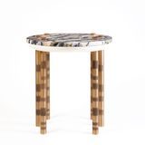 Card tables - Ipanema Marble Brass Side Table - DUISTT
