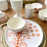 Stemware - white ceramic floor glass - LALLA DE MOULATI