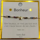 Bijoux - Bracelets Messages et/ou Signes Astrologiques sur carte - NUSA DUA BIJOUX