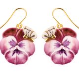 Bijoux - "Figs & Flowers" Boucles d'oreilles fleur pensée et papillon - NACH