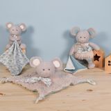 Peluches - Souris Doudou "Botanic" en coton Bio - DOUDOU ET COMPAGNIE