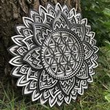 Autres décorations murales - Mandala en bois, décoration d'appartement - BHDECOR