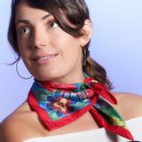 Scarves - Small silk square 45 x 45 cm - Eclore - GOTS French silk - OURSE BLANCHE
