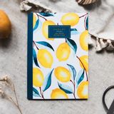 Papeterie - Carnet A5 - Citrons - BLEU COQUILLE