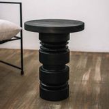 Poufs - Totem burnt wood stool - MONOQI