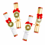 Cristallerie - Craquelins de fête en forme de couronne de houx et de baies — 6 par boîte - CASPARI
