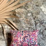 Fabric cushions - Anya pink floral cushion cover - TERRE AMBRÉE