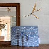 Pochettes - Pochettes ethniques bleues et blanches Bangalore / lot de 3 - TERRE AMBRÉE