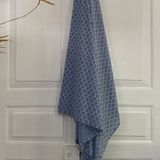 Other bath linens - Bangalore blue and white ethnic patterned sarong - TERRE AMBRÉE