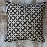 Fabric cushions - Champa black and beige ethnic cushion cover - TERRE AMBRÉE