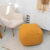 Ottomans - Square knitted pouf ottoman - ANZY HOME