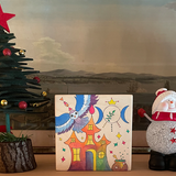 Unique pieces - All Wood Canvas Painting - Imaginary Kingdom - VERY LUCKY CRAFTSHOP