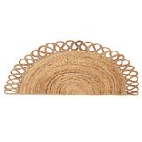 Tapis - Paillasson en jute demi-lune, naturel, 18 x 36 pouces - CASA AMAROSA