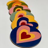 Accessoires thé et café - Set de six sous-verres en liège HEART - SUMMERILL AND BISHOP