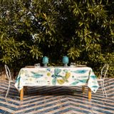 Kitchen linens - "Pesci Volanti" Linen Tablecloth - NAPKING BY BELLAVIA
