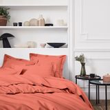 Linge de lit - Percale de coton Royal line Corail - Parure de lit - ESSIX
