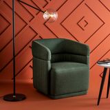 Fauteuils - Fauteuil pivotant Charles vert - SIGNATURE MOBILIER ET DÉCORATION