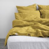 Bed linens - Lemon Curry Linen Duvet Cover Set - LINEN TALES