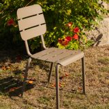Chaises de jardin - Chaise de jardin Alicante empilable en aluminium thermo-laqué de couleur moka, vert jonc ou bleu eau. - EZEÏS