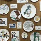 Unique pieces - POEMA illustrated porcelain wall installation - VERONIQUE JOLY-CORBIN