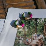 Jewelry - Green, Pink & Gold Chunky earrings - Sawadee - NACH